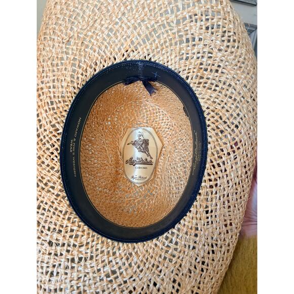VTG Larry Mahan\'s Collection Straw Cowboy Hat Size 7 1/8 Western Made in Texas main image 10